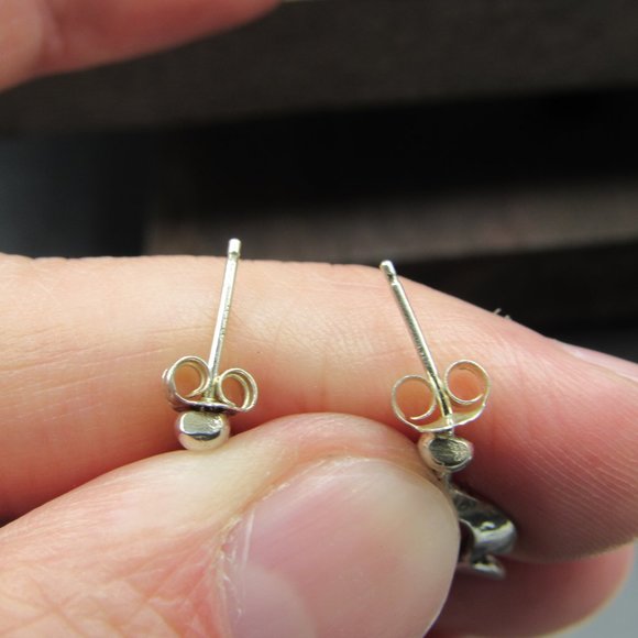 Sterling Turtle Rustic Animal Dangle Earrings - Picture 3 of 6